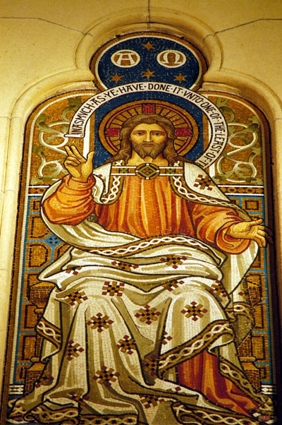 Christchurch Cathedral mosaic, Christ in the act of benediction
