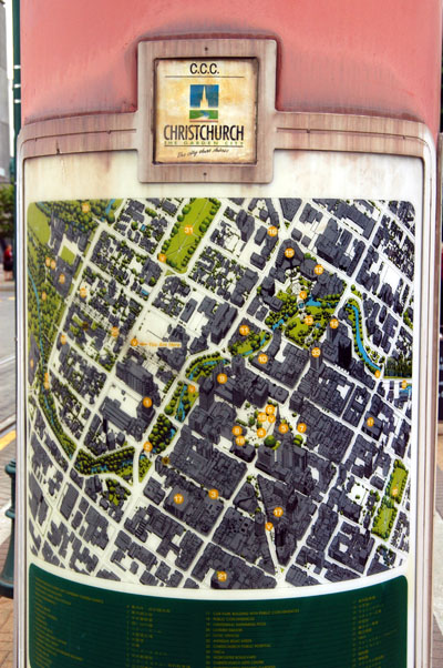 Map of central Christchurch