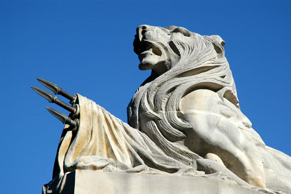 Detail of a lion, Bridge of Remembrance, Christchurch