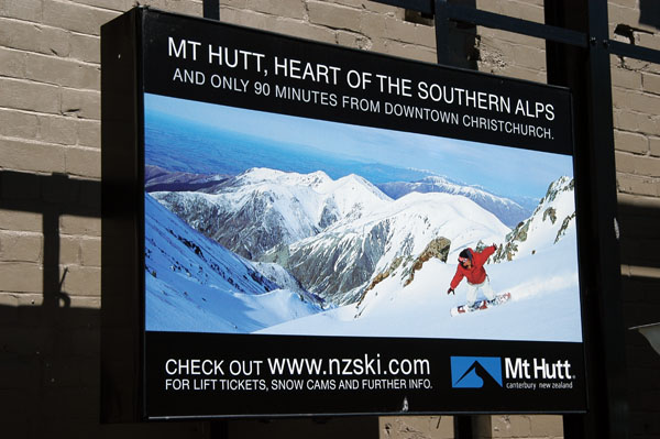 Ad for skiing at Mt Hutt