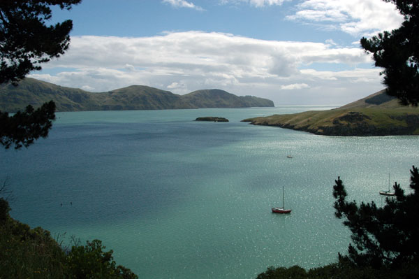 Lyttleton Harbour and Purau Bay seen from Diamond Harbour