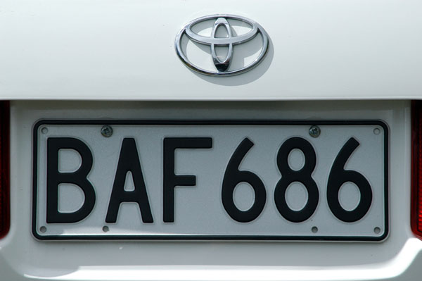 New Zealand license plate