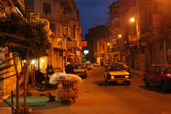Sharia Faransa at night, Alexandria