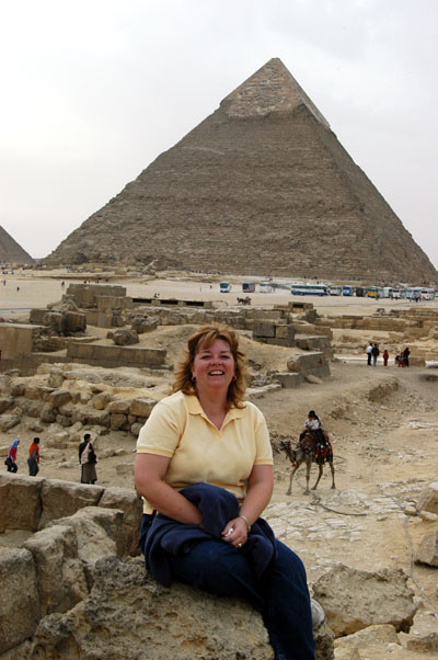 Debbie at the Pyramids