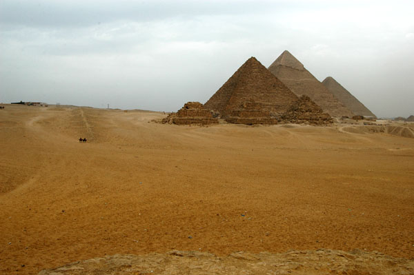View of the pyramids from the western desert