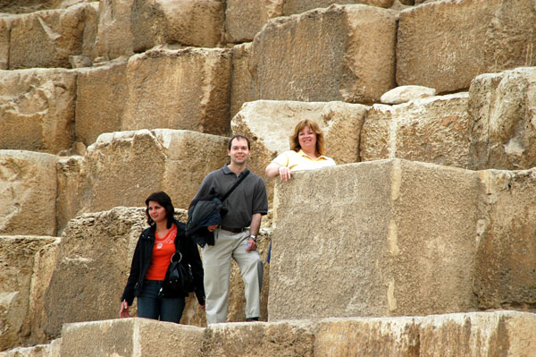 Debbie and Roy entering the Pyramid of Khufu (Cheops) reigned 2589-2566 BC