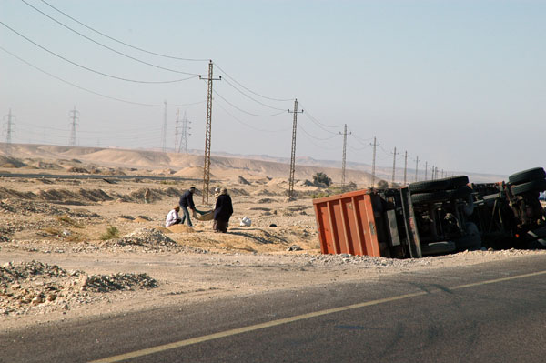 The Egyptians drive like maniacs. Accidents are common.