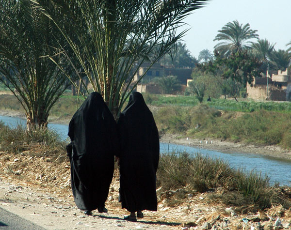 Fully covered Egyptian women