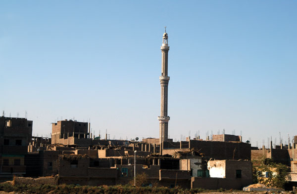 Nile valley town with minaret