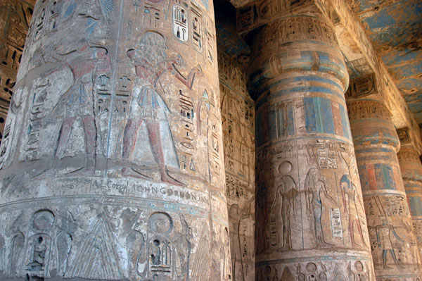Papyrus Columns, Second Court, Medinat Habu Temple