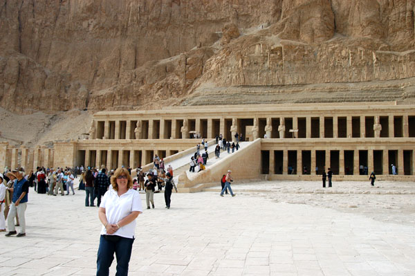 Debbie at the Temple of Hatshepsut, Second Terrace