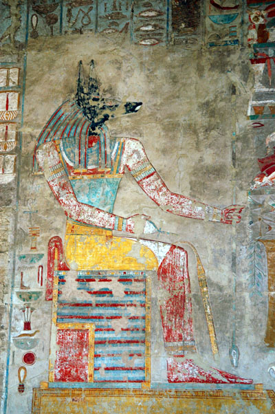 Seated figure of Anubis, the jackal headed god of mummification