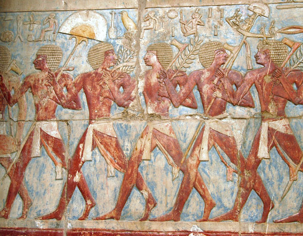 Parade of Queen Hatshepsut's soldiers in honor of Hathor