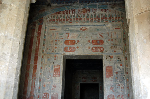 Chapel of Hathor vestibule and entrance to first room of the rock shrine of Hathor
