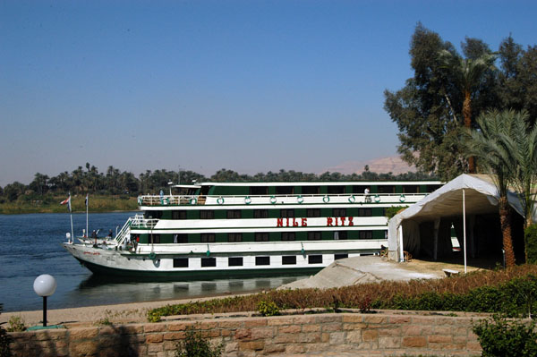 Nile Ritz tied up alongside the Luxor Sheraton