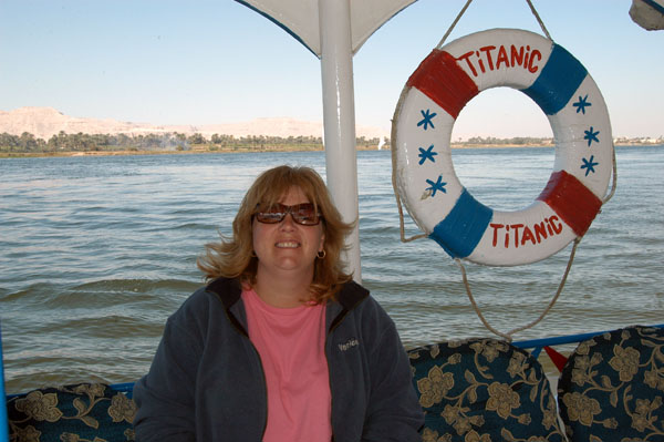 Debbie on board the New Titanic