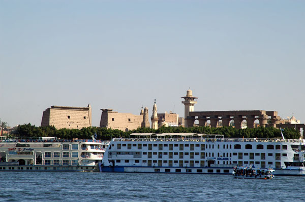 Luxor Temple and Nile Cruiseships