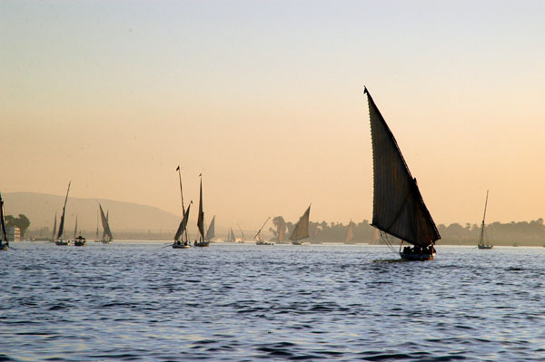 Sails on the Nile at Luxor