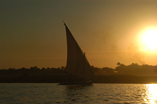 Felucca and sunset