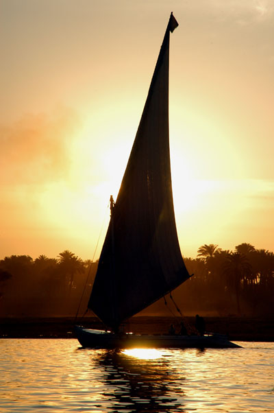Felucca and sunset