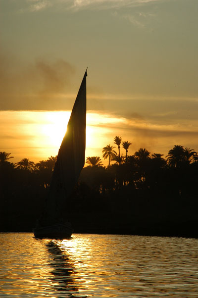 Felucca and sunset