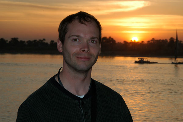 Roy with the Luxor sunset