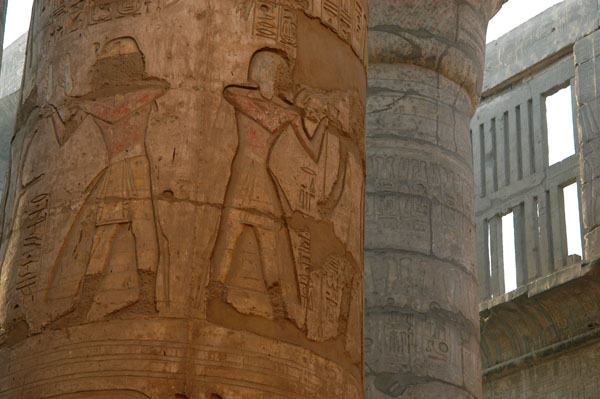 The pillars of the Hypostyle Hall were once completed painted