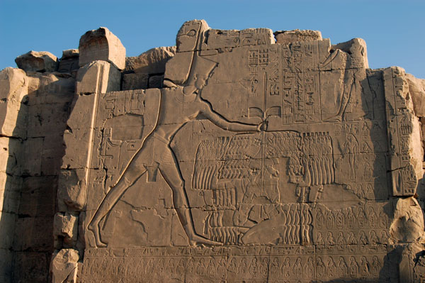 Seventh Pylon - Thutmosis III smiting the enemies of Egypt
