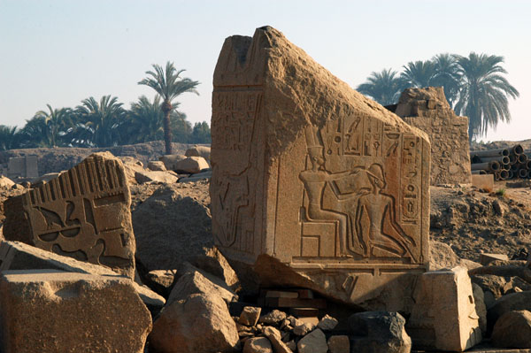 Remains of an obelisk on the north side of the Temple of Karnak