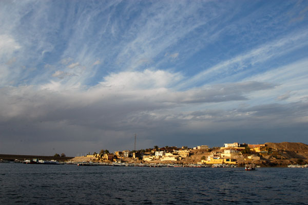 Lake surrounding Philae above the Old Aswan Dam