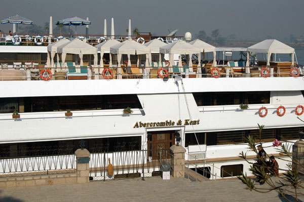 Another A&K ship tied up at their berth at the north end of the Luxor Corniche