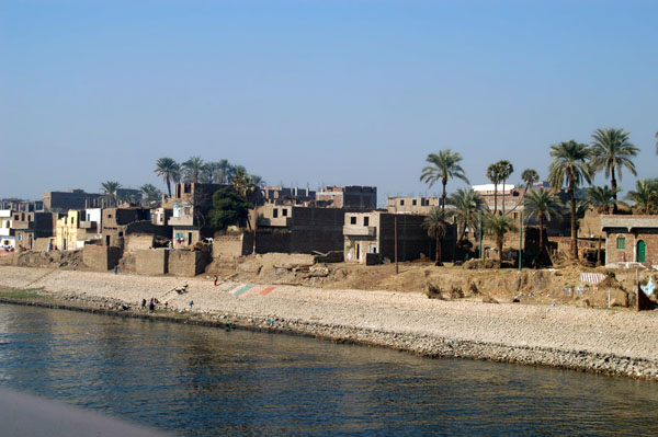 Along the banks of the Nile south of Luxor