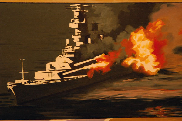 USS New Jersey shelling Iraqi positions in Kuwait