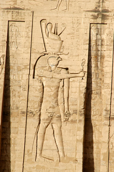 Horus wearing the double crown of Upper and Lower Egypt