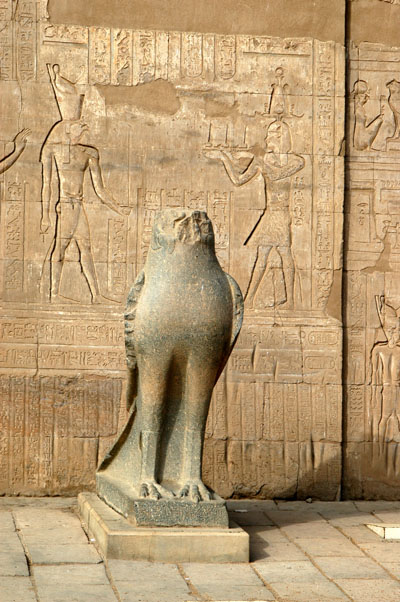Granite statue of Horus in falcon form