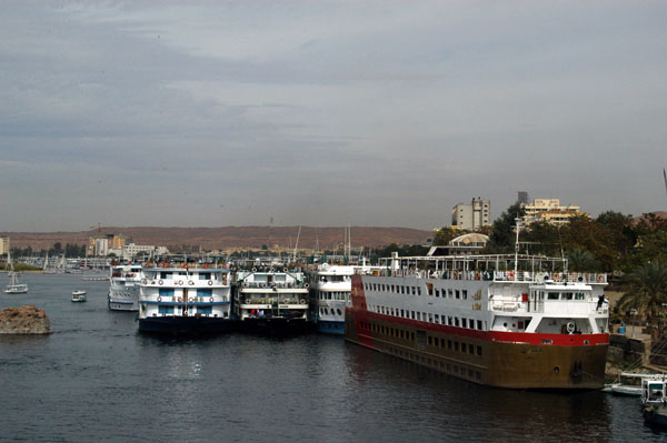 Ships tied up at Aswan