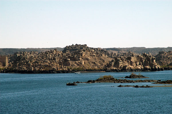 The lake formed by the original damming of the Nile with the old Aswan Dam
