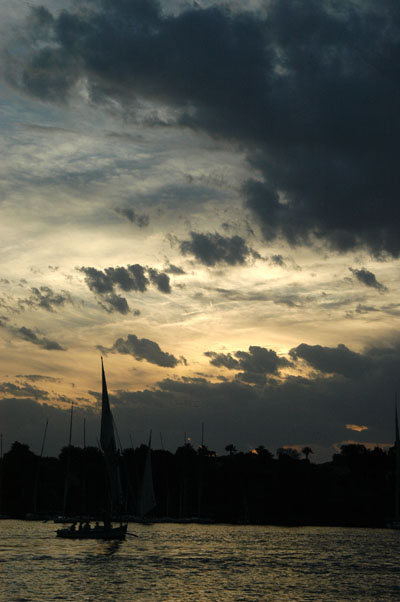 Felucca and clouds