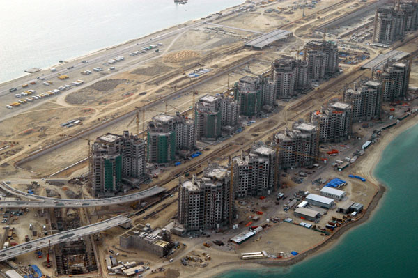 Apartment complexes along the stem of Palm Jumeirah