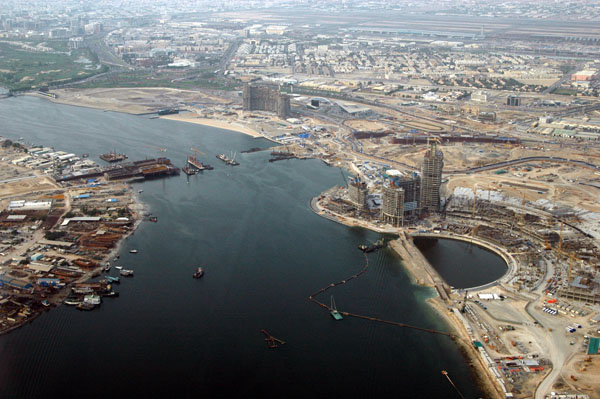 Dubai Festival City and the new Creek bridge