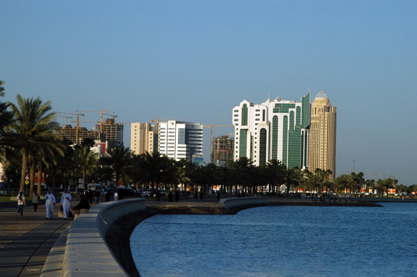 Along the Corniche looking towards West Bay area