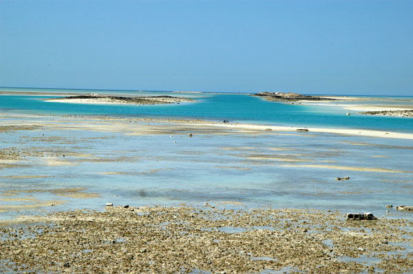 Entrance to Al Ruweis Harbor at low tide