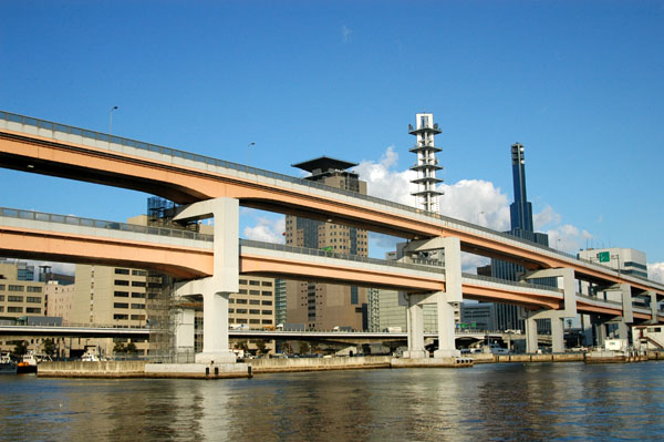 Double elevated highway along the waterfront, Kobe