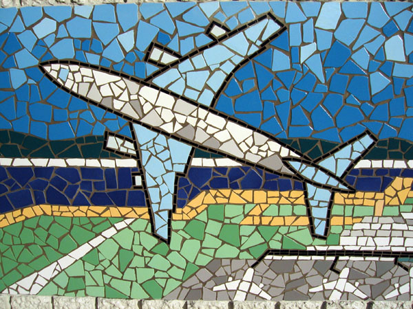 Port of Kobe airplane mosaic