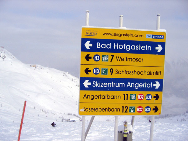 Ski runs to Bad Hofgastein and Angertal