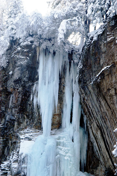Gasteiner Ache, frozen waterfall, Badgastein
