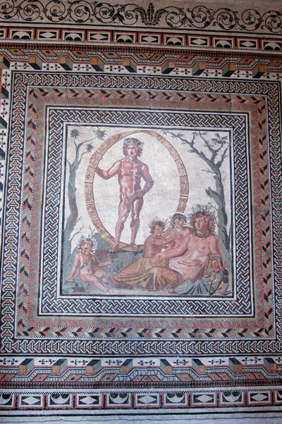 Large floor mosaic from a Roman villa, ca 200-250 AD