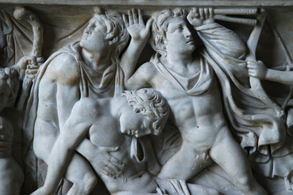 Sarcophagus - Apollo and Artemis killing the 14 children of Niobe, ca 160 AD