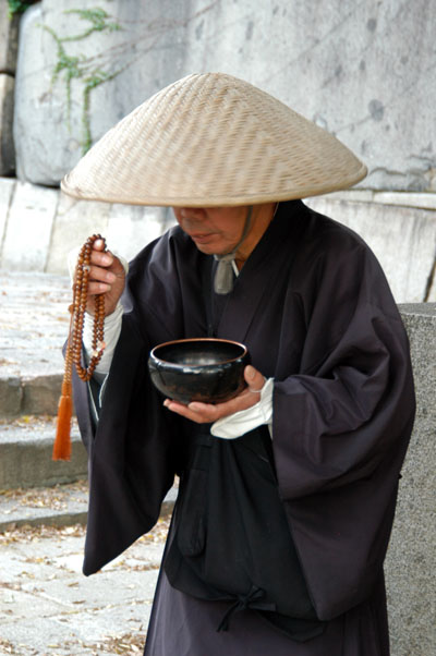 Monk with begging bowl