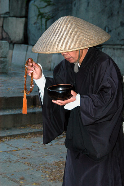 Monk with begging bowl